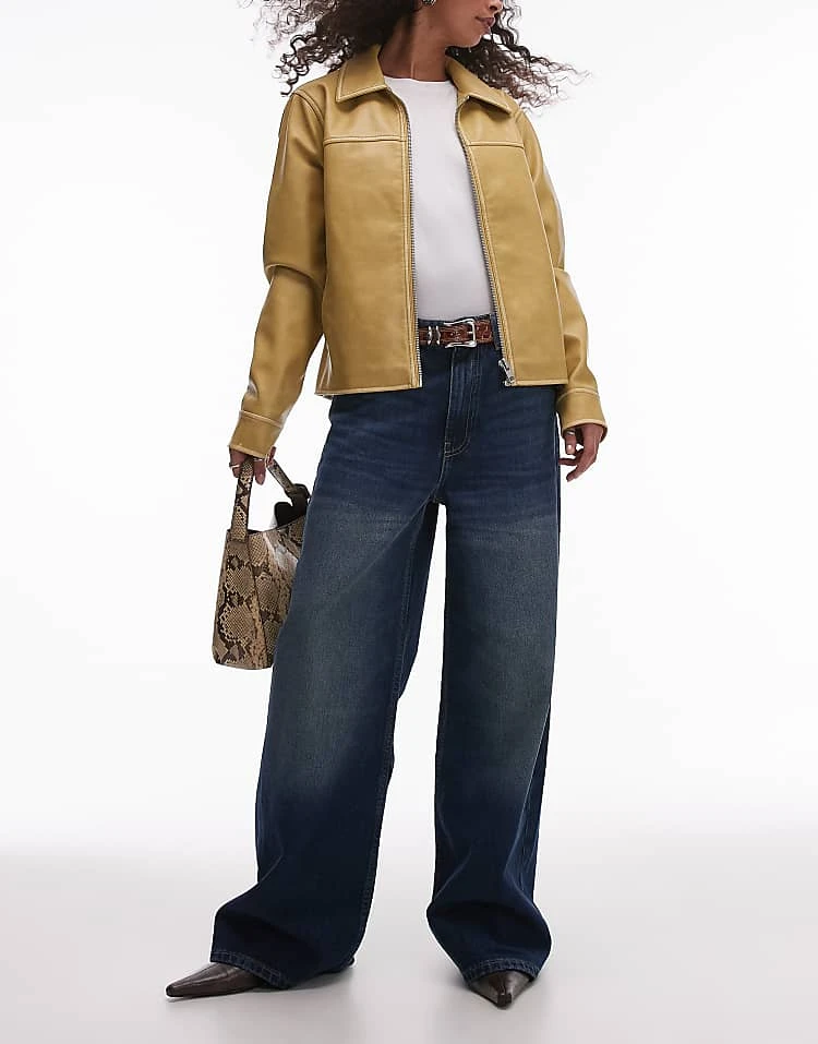 Mango Longline Straight Leg Jeans In Dark Blue For Women 1 Mango Longline Straight Leg Jeans In Dark Blue For Women