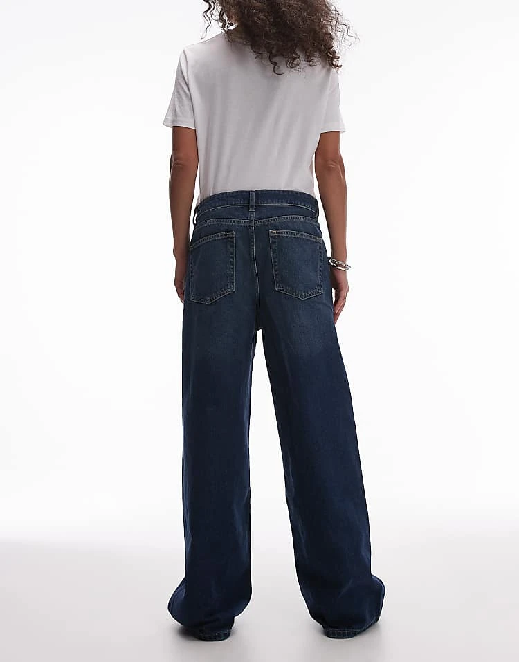 Mango Longline Straight Leg Jeans In Dark Blue For Women 2 Mango Longline Straight Leg Jeans In Dark Blue For Women - Image 2