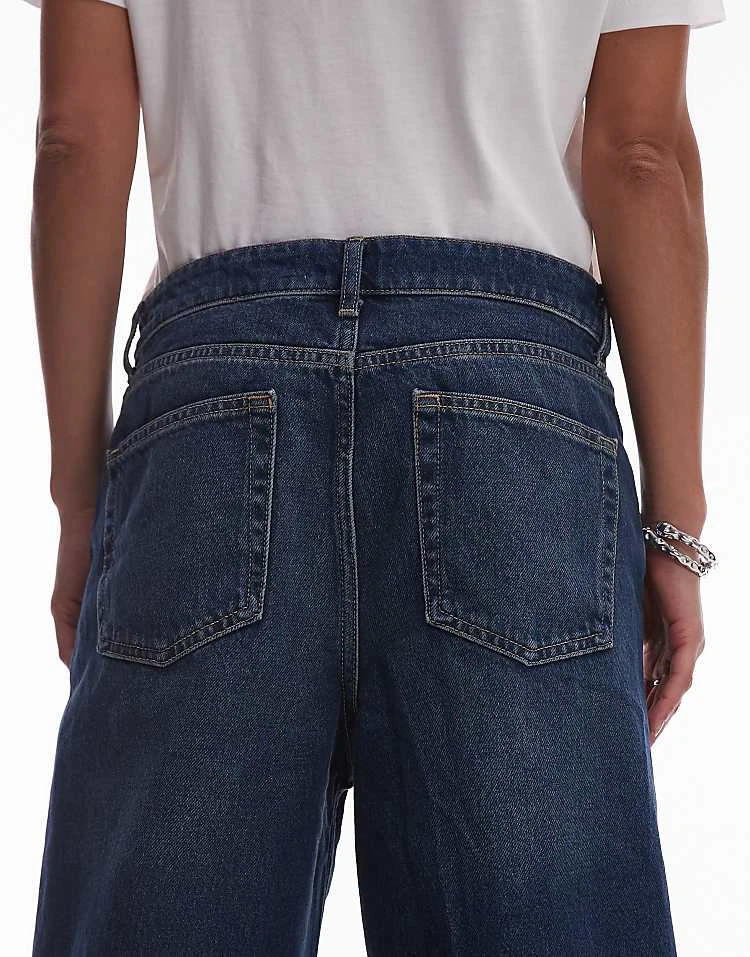 Mango Longline Straight Leg Jeans In Dark Blue For Women 4 Mango Longline Straight Leg Jeans In Dark Blue For Women - Image 4