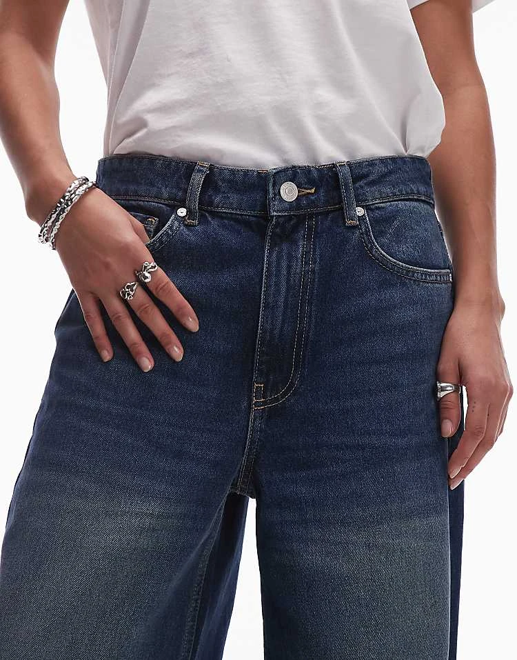 Mango Longline Straight Leg Jeans In Dark Blue For Women 5 Mango Longline Straight Leg Jeans In Dark Blue For Women - Image 5