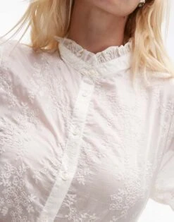 Mango Lace Sheer Shirt In White For Women -Mango Sales 207285090 3