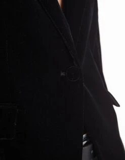 Mango Velvet Blazer In Black For Women -Mango Sales 207285097 4
