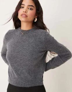 Mango Fluffy Jumper In Grey For Women -Mango Sales 207285121 1 grey 1