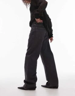 Mango Mid Rise Straight Leg Purple Wash Jeans In Black For Women -Mango Sales 207285182 3