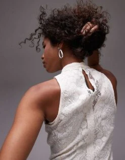 Mango Lace Hem Midi Dress In White For Women -Mango Sales 207285200 3