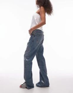 Mango Straight Leg Embellished Front Jeans In Light Blue For Women -Mango Sales 207285221 3