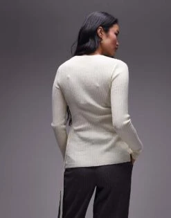 Mango Wrap Square Buckle Cardigan In White For Women -Mango Sales 207285277 4