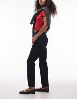 Mango Relaxed Mom Jeans In Dark Blue For Women -Mango Sales 207285317 3