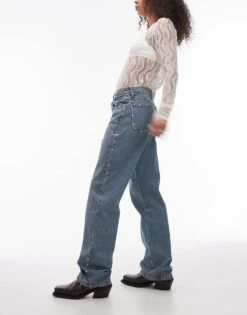 Mango Studded Side And Pocket Detail Jeans In Light Blue For Women -Mango Sales 207285334 1 lightblue 1