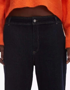 Mango Curve Wide Leg Jeans In Indigo For Women Dark Blue -Mango Sales 207286821 4