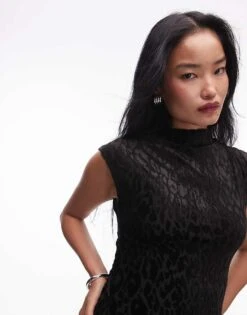 Mango Leopard Velvet Mini Dress In Black For Women -Mango Sales 207287716 3