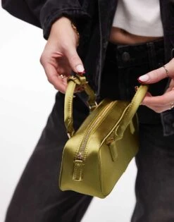 Mango Mini Shiny Handbag In Green For Women -Mango Sales 207287772 4