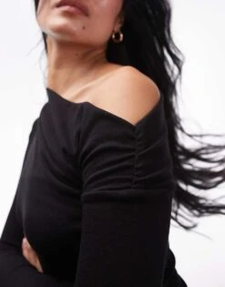 Mango Boat Neck Top Long Sleeve Top In Black For Women -Mango Sales 207287781 3