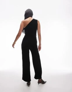 Mango One Shoulder Straight Leg Jumpsuit In Black For Women -Mango Sales 207287825 3