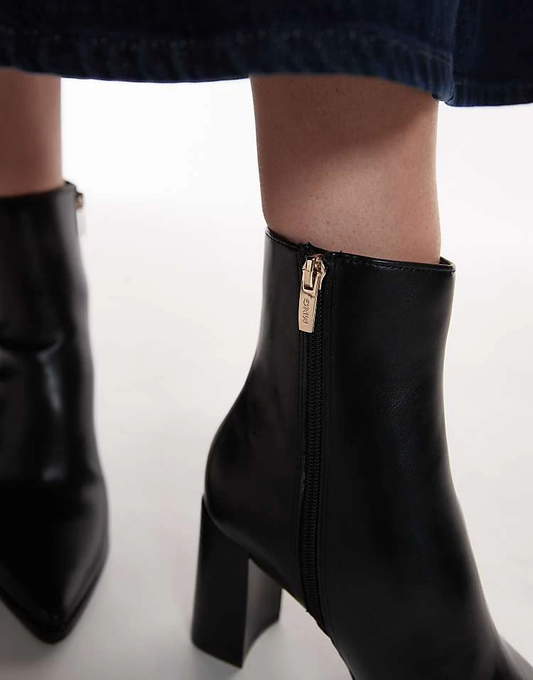 Mango Mid Heel Pointed Ankle Boot In Black For Women 2 Mango Mid Heel Pointed Ankle Boot In Black For Women - Image 2