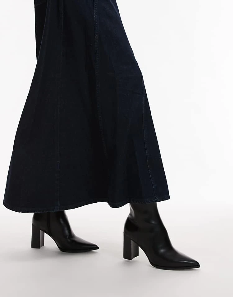 Mango Mid Heel Pointed Ankle Boot In Black For Women 4 Mango Mid Heel Pointed Ankle Boot In Black For Women - Image 4