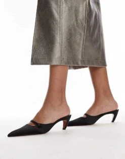 Mango Satin Heel With Cross Front In Black For Women -Mango Sales 207287933 4