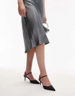 Mango Sling Back Strappy Heel In Black For Women -Mango Sales 207288077 4