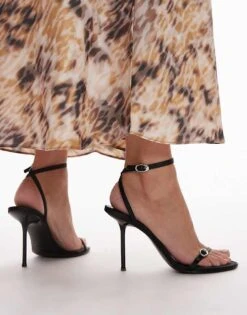 Mango High Heel Ankle Strap Shoe In Black For Women -Mango Sales 207288349 3