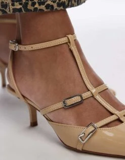 Mango Pointed Buckle Heel In Beige For Women -Mango Sales 207290845 4