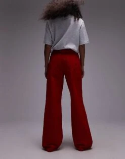 Mango High Waist Straight Leg Jean In Bright Red For Women -Mango Sales 207295948 3