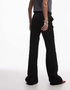 Mango Wide Leg Flare Trousers In Black For Women -Mango Sales 207298775 4