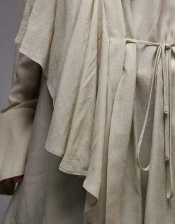 Mango Wrap Front Ruffle Blouse In Beige For Women -Mango Sales 207330035 3