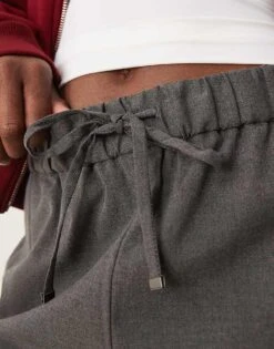 Mango Tie Waist Straight Leg Trouser In Grey For Women -Mango Sales 207386096 4