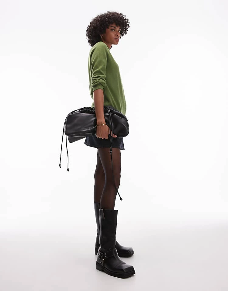 Mango High Neck Cashmere Jumper In Olive Green For Women 4 Mango High Neck Cashmere Jumper In Olive Green For Women - Image 4