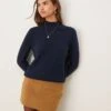 Mango High Neck Cashmere Jumper In Navy For Women