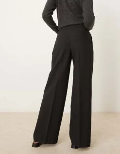 Mango Buckle Waist Straight Leg Trousers In Black For Women -Mango Sales 207409025 3