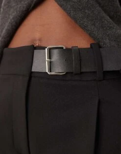 Mango Buckle Waist Straight Leg Trousers In Black For Women -Mango Sales 207409025 4