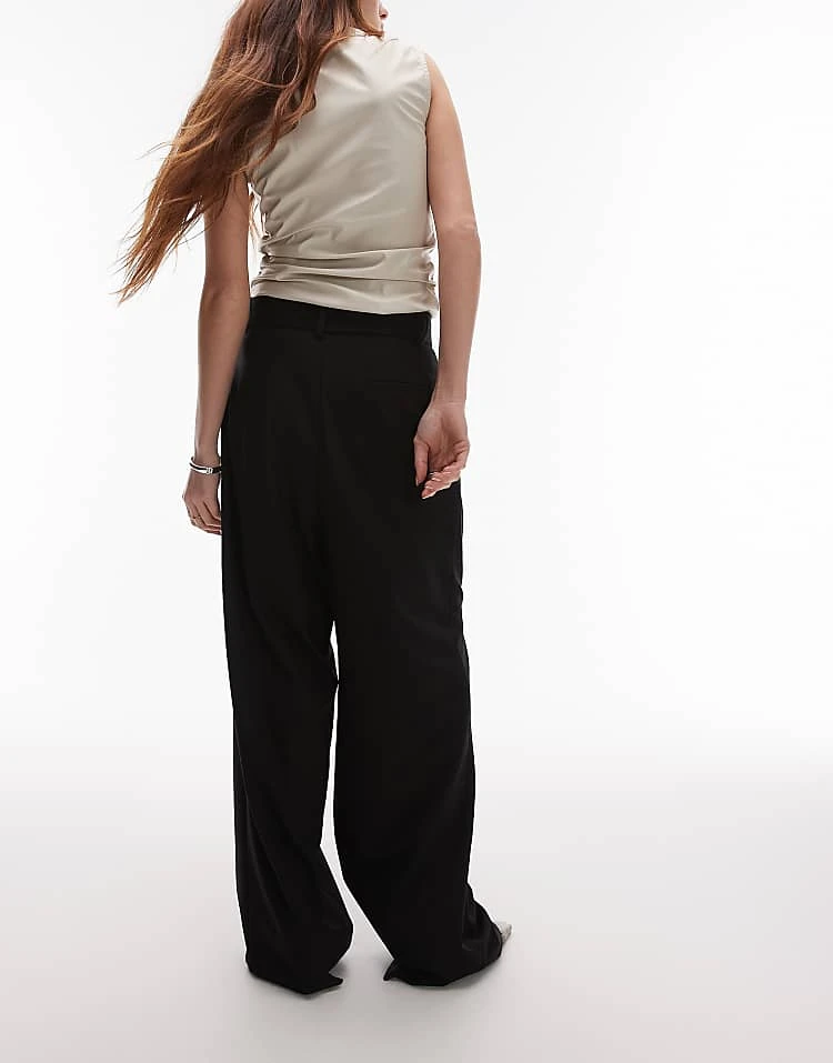 Mango Pintuck Longline Trousers In Black For Women 2 Mango Pintuck Longline Trousers In Black For Women - Image 2