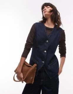 Mango Denim Waistcoat And Denim Jeans Co-ord In Dark Blue -Mango Sales 207409362 1 darkblue 1
