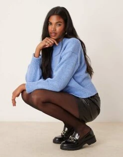 Mango Oversized Jumper In Pale Blue For Women -Mango Sales 207539359 3