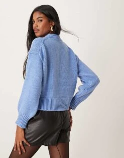 Mango Oversized Jumper In Pale Blue For Women -Mango Sales 207539359 4