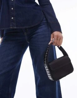 Mango Studded Handle Mini Handbag In Black For Women -Mango Sales 207569236 1 black 1