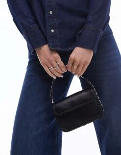 Mango Studded Handle Mini Handbag In Black For Women -Mango Sales 207569236 4