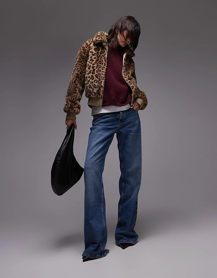 Mango Zip Up Leopard Print Fur Jacket In Brown For Women 2 Mango Zip Up Leopard Print Fur Jacket In Brown For Women - Image 2