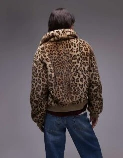 Mango Zip Up Leopard Print Fur Jacket In Brown For Women 7 Mango Zip Up Leopard Print Fur Jacket In Brown For Women -Mango Sales 207570704 3