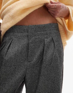 Mango Pleat Front Cotton Blend Straight Leg Trouser In Black For Women -Mango Sales 207570892 4