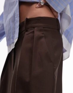 Mango Longline Relaxed Trouser In Dark Brown For Women -Mango Sales 207570912 4