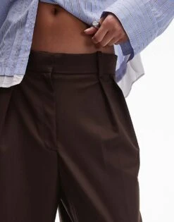 Mango Longline Relaxed Trouser In Dark Brown For Women -Mango Sales 207570912 5