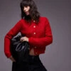 Mango Chunky Knitted Cardigan In Red For Women