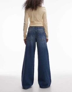 Mango Tie Waist Wide Leg Jeans Blue For Women Mid Blue -Mango Sales 207583251 2