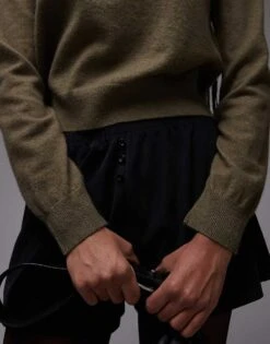 Mango Shoulder Pad Crew Neck Jumper In Khaki For Women -Mango Sales 207606362 4