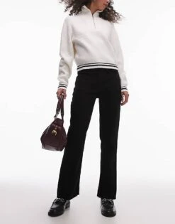 Mango Flare Front Pocket Jeans In Black For Women