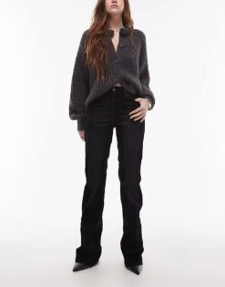 Mango Flare Leg Jeans In Dark Blue For Women