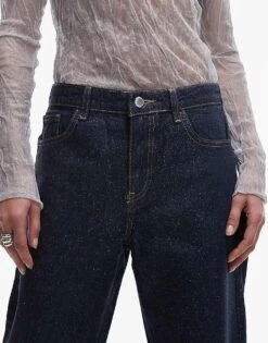 Mango Glitter Front Jeans In Indigo Blue For Women -Mango Sales 207627806 5