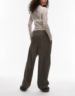 Mango Straight Leg Tailored Trouser In Dark Brown For Women -Mango Sales 207627835 3